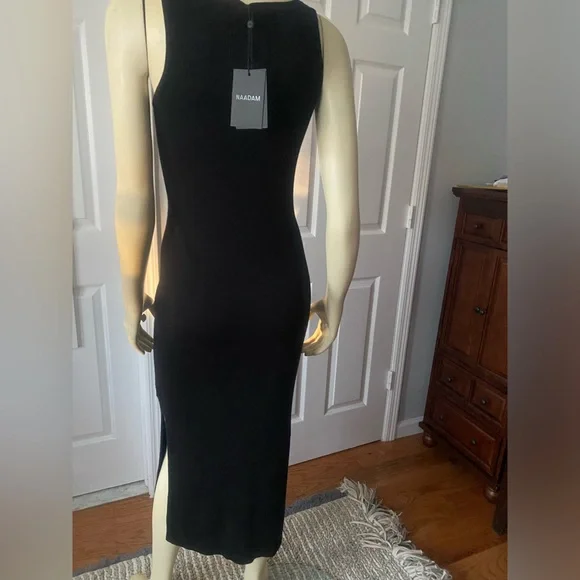 NAADAM Black Tank Midi Dress with slide slit/ Size Medium - Picture 7 of 9